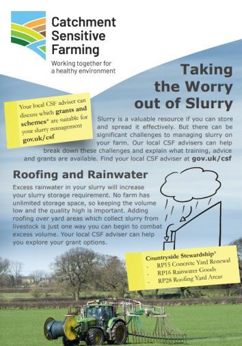 Taking the Worry out of Slurry leaflet front page